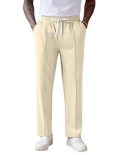 Image of COOFANDY Men's Knit Sweatpants Lightweight Open Bottom Casual Pants Drawstring Jogger Yoga Pants with Pockets