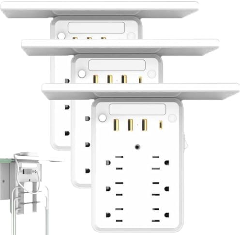 Wall Outlet Extender with Shelf Night, 9 in 1 Outlet Extender wit...