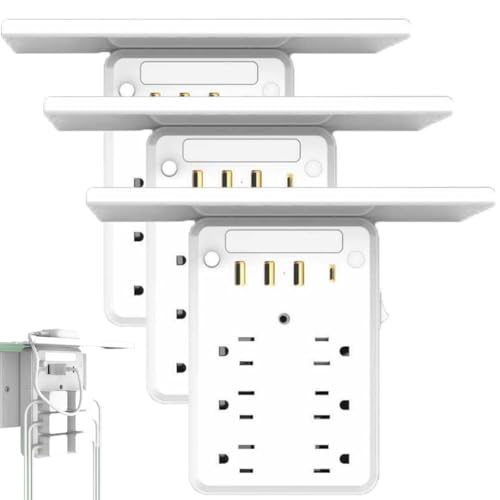Preliminark Wall Outlet Extender with shelf, featuring multiple power outlets and USB ports, designed for enhancing smart home convenience and charging capabilities.