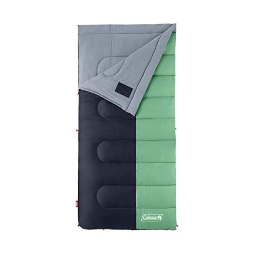 Coleman Biscayne Big & Tall Warm-Weather Sleeping Bag, 40°F Camping Sleeping Bag for Adults, No-Snag 2-Way Zipper for Ventilation with Stuff Sack Included, Fits Adults up to 6ft 4in Tall
