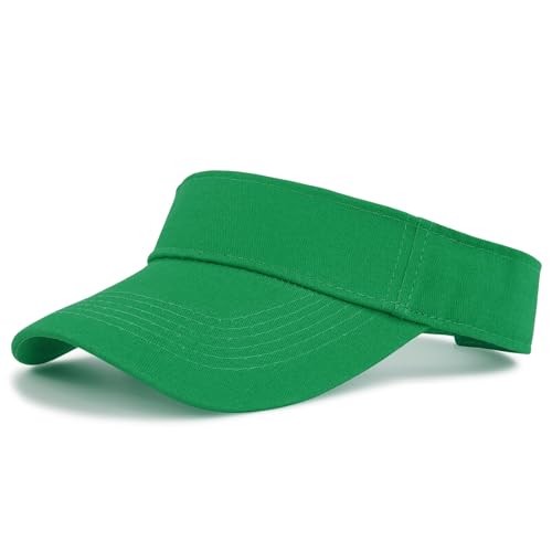 EHOTER Sombrero de visera para golf, deportes, tenis, playa, unisex, sombrero de verano, ajustable, protección UV, para mujeres y hombres, visera para exteriores, verde, Talla única