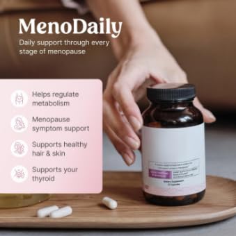 Capsule di supporto per la menopausa per donne, alleviano le vampate di calore, supportano il metabolismo dei capelli, della pelle, della tiroide, 72 conteggi