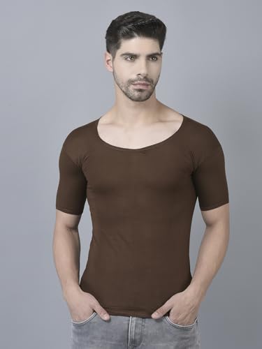 Image of Dollar Lehar Men Combed Cotton Round Neck with Sleeve Vest -Colour May Vary