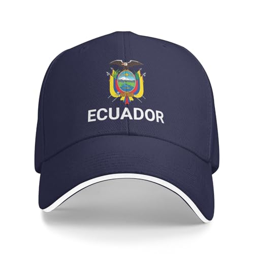 Support Équateur Casquette équatorienne pour homme et femme I Stand avec emblème de l'Équateur, bleu marine, Taille unique
