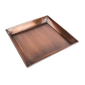 H Potter Tall Planter with Tray Large Outdoor Planters Stainless Steel Antique Copper Flower Pots Decorative Indoor Metal Garden Urn Pot Plant Porch Patio Entryway Hallway