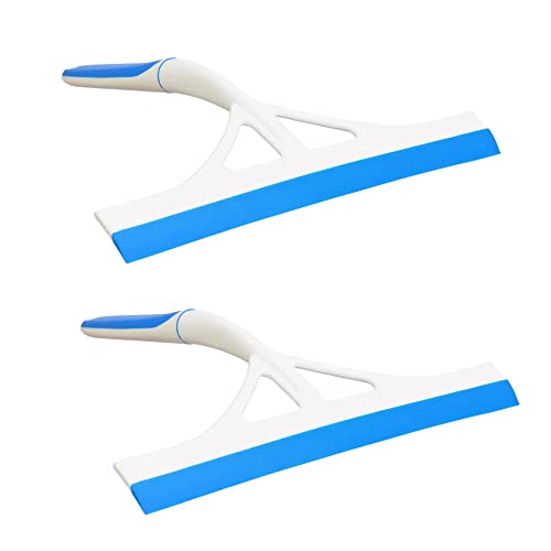 A1 Unlimited Squeegee with Soft Grip Handles 10 in, Home Kitchen Multipurpose Windows Shower Glass Doors Bathroom Car Windshield Mirrors Tiles Cleaner Tool Plastic Wiper Silicone Blade, Set of 2