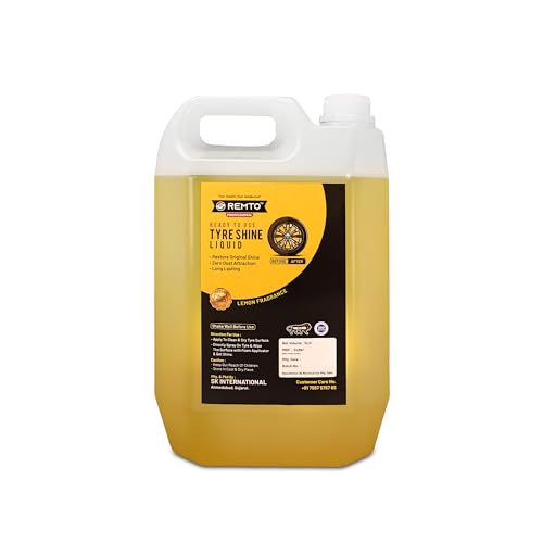 Image of Bike & Car Tyre Polish 5 Liter Extreme Black Shine - Long Lasting Gloss & Dirt Repellent | Prevents Fading and Cracks | Non-Greasy With Pleasant Lemon Fragrance (Yellow)