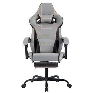 Video Gaming Chair with Footrest, Ergonomic Gamer Chair with Lumbar Support, Height Adjustable Swivel Racing Gaming Massage Chair, Reclining Computer Office Desk Chair for Adults