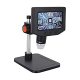 Digitales Mikroskop 50X-1000X mit 4,3-Zoll-LCD-Bildschirm, 1080P USB-Mikroskop für PC und Laptop, Fehlermünzlupe mit 8 LED-Lichtern, Gehäuse aus Metalllegierung für