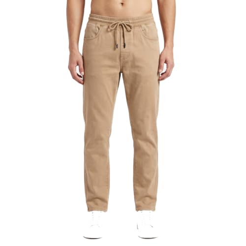 Image of Men's RFD Wash Finished Cotton Track Pants| Lightweight, Breathable & Highly Stretchable Fabric| Denim Look| Perfect for Office, Party, Holiday & Travel (RSM-01 /25)