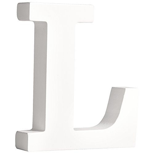 Rayher 62663000 MDF- Buchstabe L, weiß, 11 cm, Stärke 2 cm, 3D-Buchstaben...