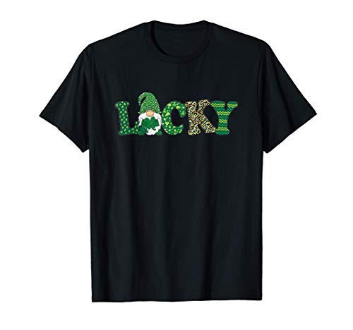Lucky Gnome Kids Girls Women Cute St. Patrick's Day Theme T-Shirt