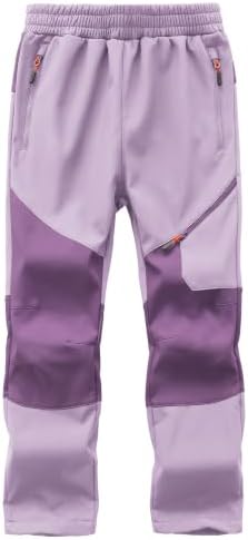 HFDWYJ Winterhose Kinder Gefütterte Skihose Jungen Thermohose wasserdichte Winddichte Wanderhose Outdoor Softshell Hose