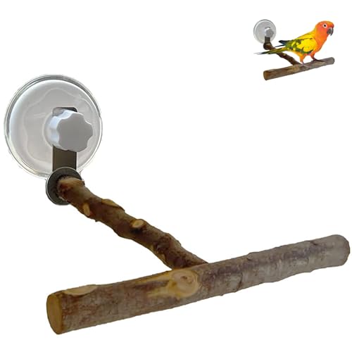 JZLEJC Suporte de poleiro de pássaro, poleiro de pássaro, com ventosa tipo T, poleiro de pássaro de