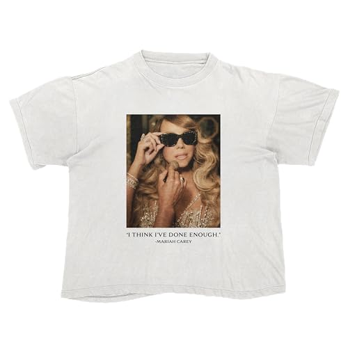 Mariah Carey Unisex-Adult Official Merch Here for It All Done Enough White T-Shirt2
