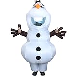 HANERREAL Olaf Costume Snowman Inflatable Costume Fancy Dress Cosplay Party Jumpsuit Air Blowup Suit for Adult Women Men(Adult, OneSize)