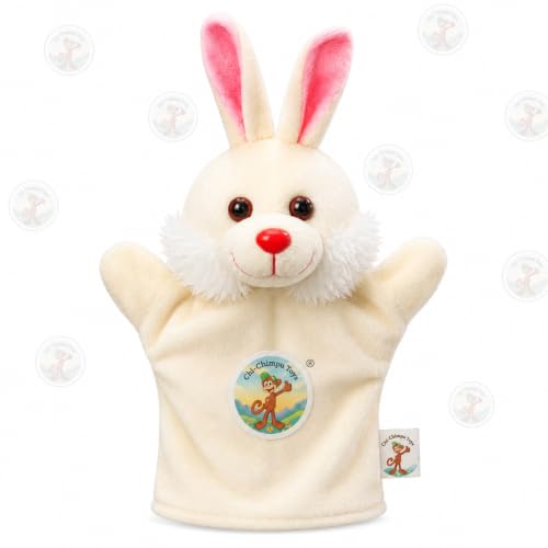 Image of Rabbit Hand Puppet for Kids | Soft Plush Animal Puppet | Storytelling, Role Play, Preschool Learning Toy | Interactive Educational Puppet for Boys & Girls