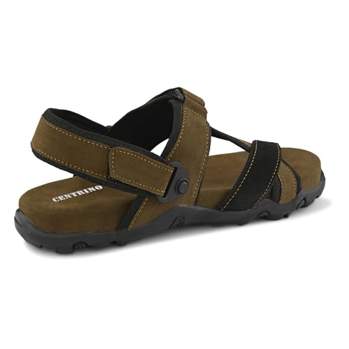 Image of Centrino Men's Sandals | Stylish Strap Sandal with Grip Insole | Adjustable Velcro Strap | Cushioned Footbed | Rubber Sole| Comfortable Casual Footwear for Office, Travel & Walking (9584)