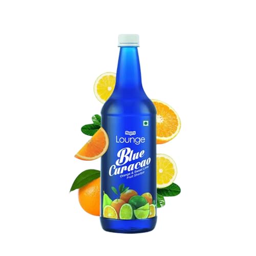 Image of Mapro Lounge Blue Curacao Orange Cocktail Mixer Mocktail Citrus Blue Mocktail Fruit Syrup - 1L |Contains Real Fruit Juice| Gluten Free| Zero Cholestrol