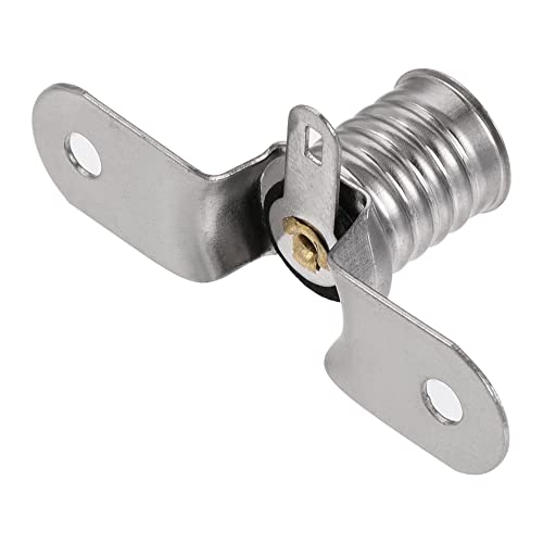 Meccanixity E10 Lamp Socket, 41.5X18Mm Dc 30V 2Pin Bulb Holder Screw Base With Mounting Bracket, Nickel Plated Copper Pack Of 10 #TOP3