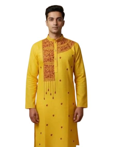 Chandana Saree House Classic Cotton Work Solid Men Kurta Panjabi| Traditional, Ethnic, Comfortable, Breathable, Lightweight, Skin Friendly|SL_333-picture-46