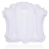 Large Pillows for Bath Inflatable Bath Pillow for Tub Terry Cloth Bath Pillow Neck Support Spa Pillow with Suction Cup for Bathtub, Hot Tub