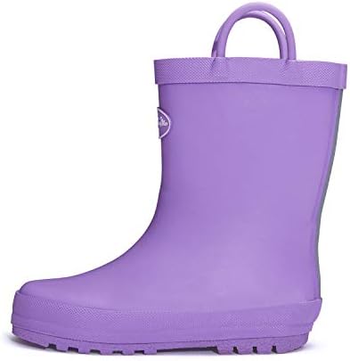 KomForme Kids Rain Boots, Waterproof Rubber Matte Boots with Easy-on Handles