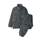 無印良品 紳士 静電気が起きにくい 着る毛布 スタンドカラー長袖パジャマ メンズ FB0ZBA5A チャコールグレー 紳士S