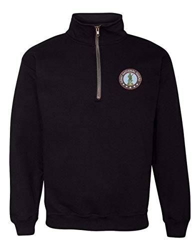 ALLNTRENDS Adult Zip Collar Sweatshirt Army National Guard Embroidered Military