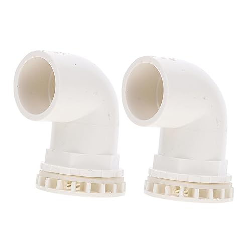 CORHAD 2個 水槽エルボ排水 出口 水ホースコネクタ キット フロート弁 ネット プール 水槽チューブアダプター ポリ塩化ビニールの魚飼育用の水槽のコネクター 水族館コネクタ 塩ビ 白い