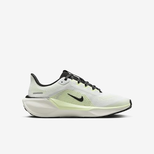 Nike Pegasus 41 Big Kids' Road Running Shoes (FN5041-102, White/Barely Volt/Vintage Green/Black) Size 43