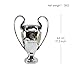 LNGODEHO European Champion Football Trophy, Resin St. Bernard League Replica Award Cup, Silver with Blue Ribbons for Sport Fan League Team (44cm/17 inches)
