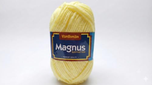 Image of Vardhman Magnus Knitting Yarn 100% Acrylic Bulky 4Ply Yarn (Pack of 1 Ball - 100g) - Knitting & Crochet Yarn for Winter Sweaters, Scarves, Blankets | Hypoallergenic, Hand Wash - Pastel Cream