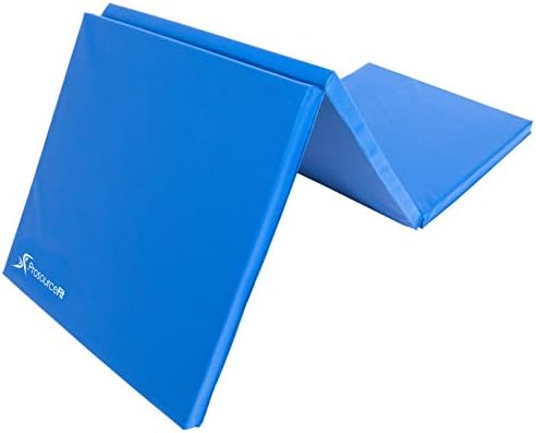 ProsourceFit Tri-Fold Folding Thick Exercise Mat 6x2 with Carrying Handles for MMA, Gymnastics, Stretching, Core Workouts