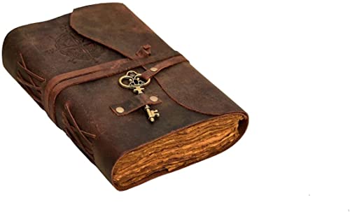 Compass Vintage Leather Journal - Antique Handmade Leather Bound journal with deckle edge paper Diary - Leather Sketchbook - Drawing Journal Notebook - Great Gift Men And Women (5X7 Inch) Compass Vintage Leather Journal - Antique Handmade Leather Bound journal with deckle edge paper Diary - Leather Sketchbook - Drawing Journal Notebook - Great Gift Men And Women (5X7 Inch)