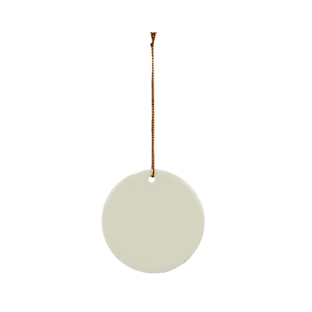 Sublimation Blank Christmas Ornament 3 Inch Round White Ceramic Hanging Baubles Christmas Decorations Disc Circle(1)