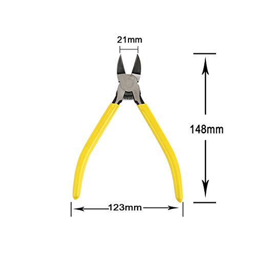 6-Inch Diagonal Cutting Pliers,Precision Wire Cutters,Wire Flush Cutters Ultra Sharp Anti-Slip For Cutting Zip,Rebar Cutter And Rebar Bender(Yellow) #TOP2