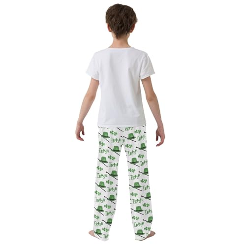 ZZXXB Irish Leprechaun Hat Boys Long Pants Soft Trousers Elastic Waist Kids Lounge Bottoms with Pockets S-XL3
