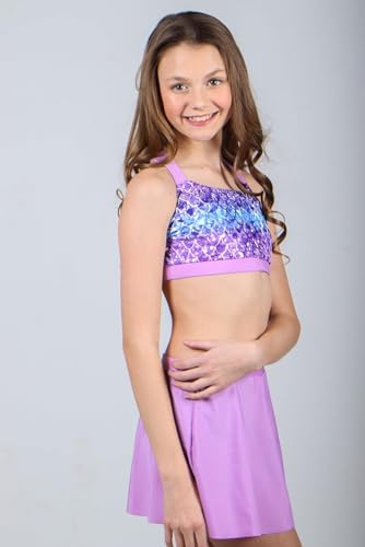 Image of Girls 2 Piece Tankini Swimsuit Summer Boyshort Bathing Suit with Beach Skirt Swimwear 5-16 Years
