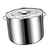 olla de Acero Inoxidable Grande Con Tapa para Sopa Imagen de olla de Acero Inoxidable Grande Con Tapa para Sopa