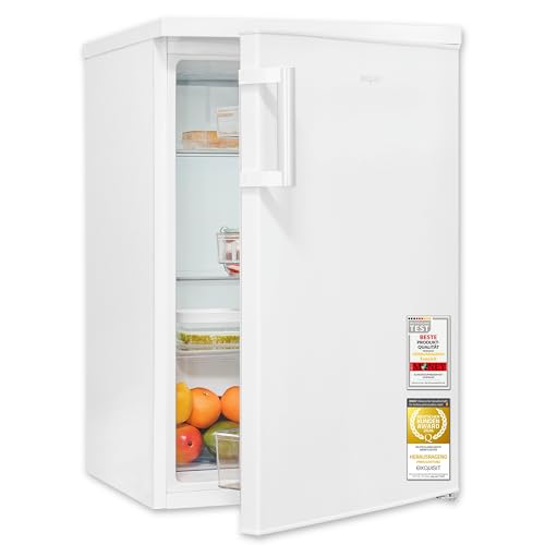 Exquisit Kühlschrank | 133 l Nutzinhalt, Energieklasse C, 37 dB(A) | kompakt, LED-Innenbeleuchtung, verstellbare Glasablagen, Gemüseschublade, manuelle Temperaturregelung | KS516-V-H-010C weiss