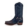 Heren Western cowboylaarzen, lage dikke hak modieuze kalfsleren laarzen, antislip PU geborduurde vierkante teen mid…
