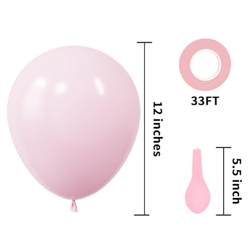 Image of KBZVNAF Pastel Pink Latex Party Balloons 50 Pack 12 inch