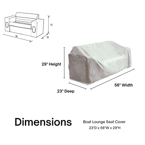 Savvycraft Waterproof Pontoon Boat Lounge Seat Cover 23" D X56 W X 29" H Grey #TOP3