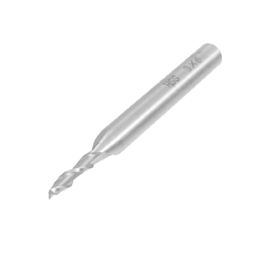 Aexit 59mm Length Twist Bits Dual Flutes Straight Shank End Mill Drill 3mm Long Length Bits x 6mm