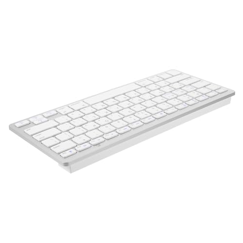 Mikinona Teclado Inalámbrico Hebreo Ultra Delgado Silencioso para Computadora Teclado Multimedia Compacto y Portátil para Laptop y Dispositivos Móviles