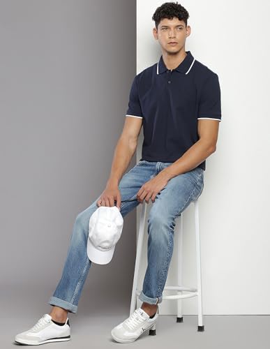 Image of Calvin Klein Men's Liquid Touch Polo Stripe with UV Protection