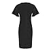 C-D29 Black Ladies Crewneck Dresses Work Office Formal Prom Party Evening Elegant Dresses Homecoming Dress for Women Ruffle Sleeve Slim Tunic Basic Fall Summer Dresses 2025 VP L