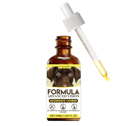 VetNatural Advanced Vision Formula for Dogs Bilberry Extract + Lutein + Zeaxanthin Supports Clear Vision & Helps Support Eye Clarity in Dogs with Cloudy-Looking Eyes 50ml (1.69 fl oz)