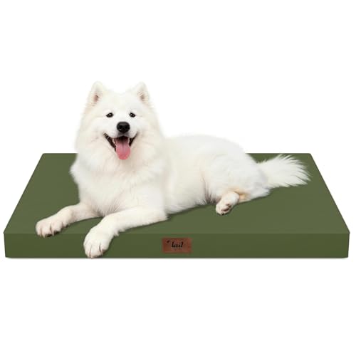 Image of Tail Stories Large Waterproof Orthopedic Dog Bed with Egg Crate Foam | Fits 42x28 Crates, TPU Waterproof Layer, 1680D Washable Oxford Cover, Portable Handle, Indoor & Outdoor Use, Up to 80 lbs